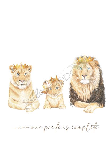 Lion King or Queen Pride Family Safari Nursery Prints for Boys - Etsy ...