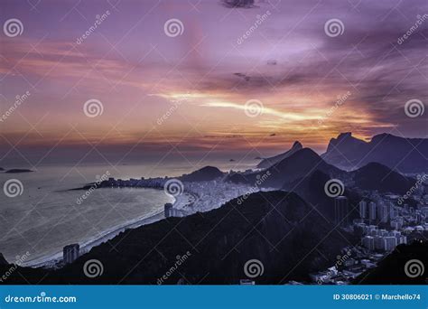 Aerial View of Rio De Janeiro Stock Image - Image of blue, landmark ...