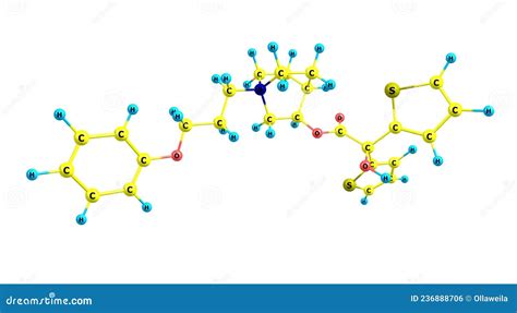 Aclidinium Bromide Molecular Structure Isolated On White Royalty-Free Illustration ...