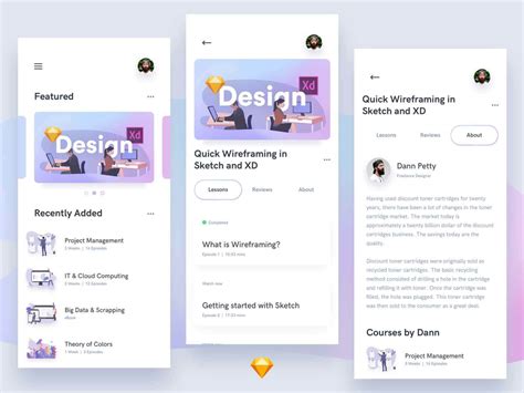 Online Courses UI Kit [Sketch]