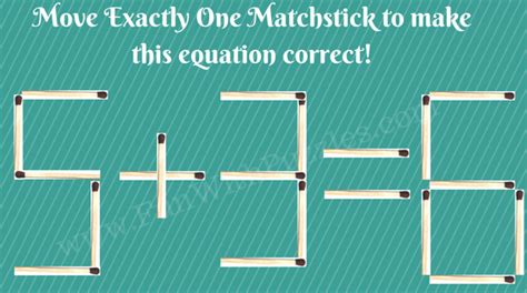 Matchstick Maths Picture Puzzles for Kids with Answers