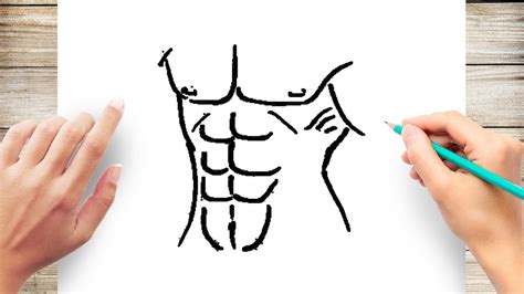 How To Draw Abs Anime Anime muscular male abs outline drawing start the drawing of the abs by ...