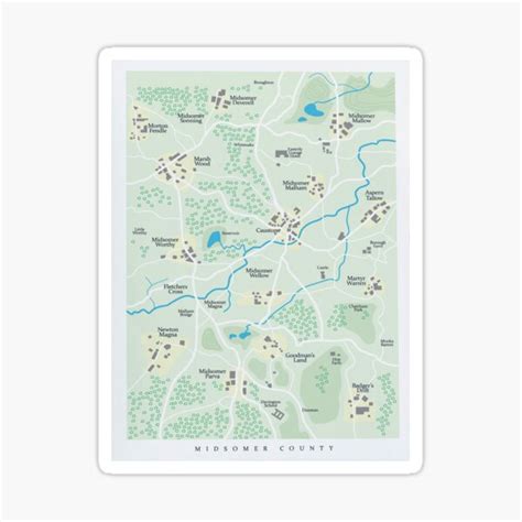 "Midsomer Murders Locations Map" Sticker for Sale by perosspero | Redbubble