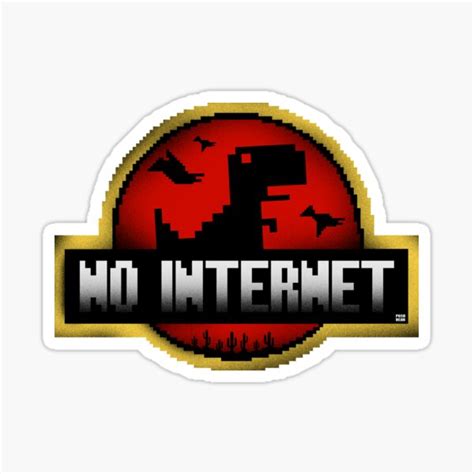 "No Internet Dinosaur Game" Sticker for Sale by PoshBear | Redbubble