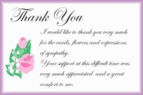 Free Sympathy Thank You Card Templates Of Printable Thank You Cards ...