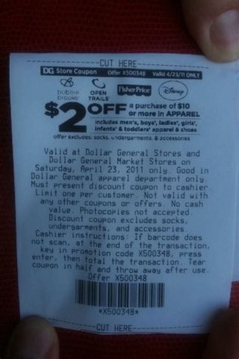 Dollar General $2 off $10 Coupon Good on Apparel Purchase 4/23 Only ...