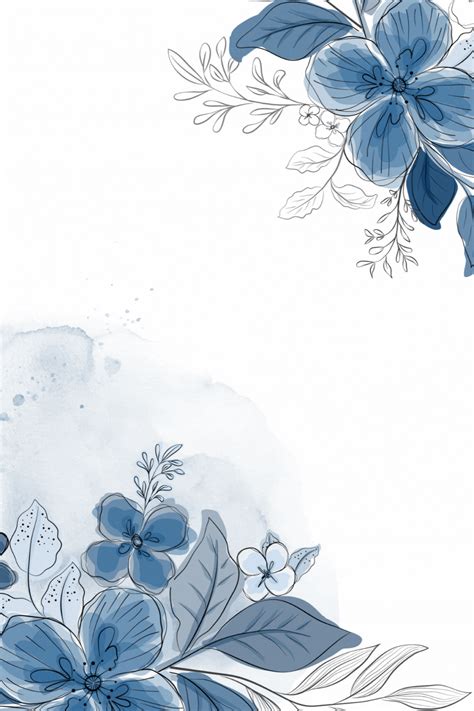 blue flowers and leaves on a white background