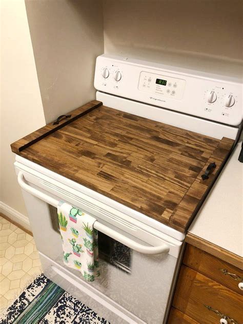 Rustic Stove Top Cover, Custom Wooden Stove Cover, Wooden Tray for Stove Top, Cooktop Cover ...