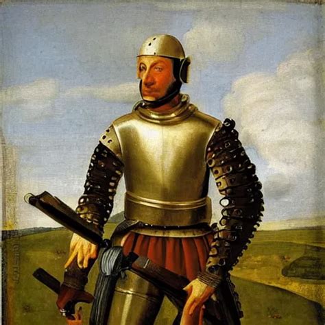 portrait painting of a medieval knight holding a | Stable Diffusion