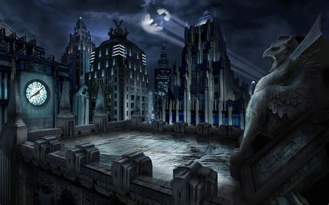 Batman movie still, Batman, Gotham City, artwork, cityscape HD wallpaper | Wallpaper Flare