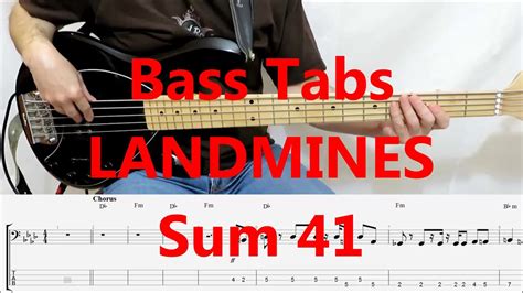 Sum 41 - Landmines (BASS COVER TABS) - YouTube