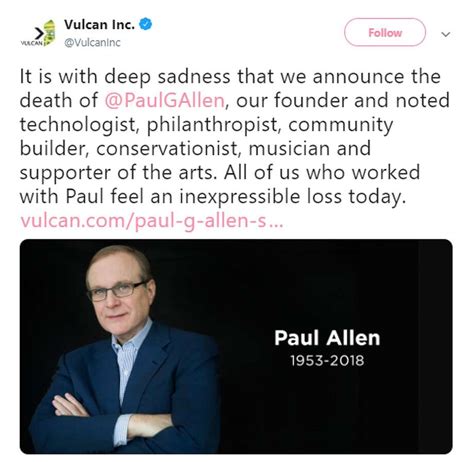 'Inexpressible loss': Reactions to Paul Allen's death - seattlepi.com