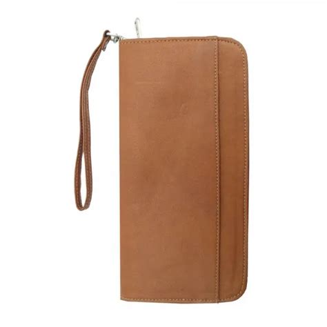 Fashion Zipper Around Leather Passport Case With Wrist Strap - Buy Leather Passport Case ...