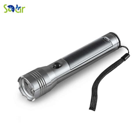 Solar Powered Flashlight Aluminum Alloy Handheld Flashlight ...