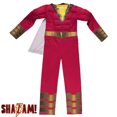 Shazam! Cosplay Costume Halloween Costumes for Kids Boys Superhero Shazam Costume Fancy Jumpsuit ...