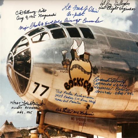 Sold at Auction: BOCKSCAR - Plane Photo Signed by Eight Crew Members