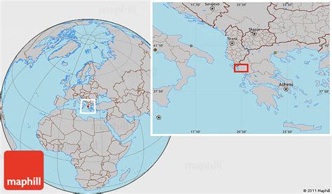 Gray Location Map of Igoumenítsa