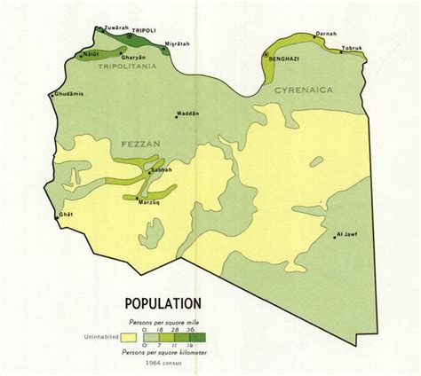 Map : Libya population density (1964) - Infographic.tv - Number one ...