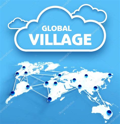 Global village, communication world map Stock Photo by ©leszekglasner ...