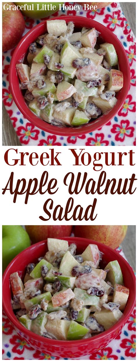 Greek Yogurt Apple Walnut Salad - Graceful Little Honey Bee