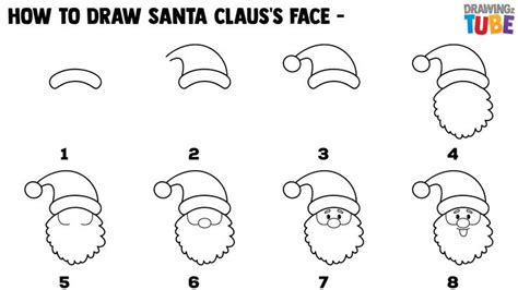 How To Draw Cute Santa Claus's Face For Kids