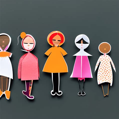A Long Line of Paper Cut out Dolls · Creative Fabrica