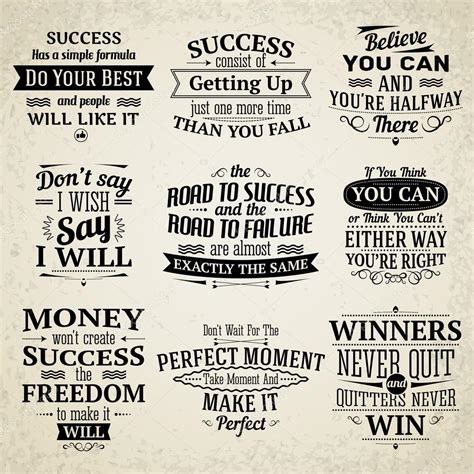 Success quotes set — Stock Vector © macrovector #58305115