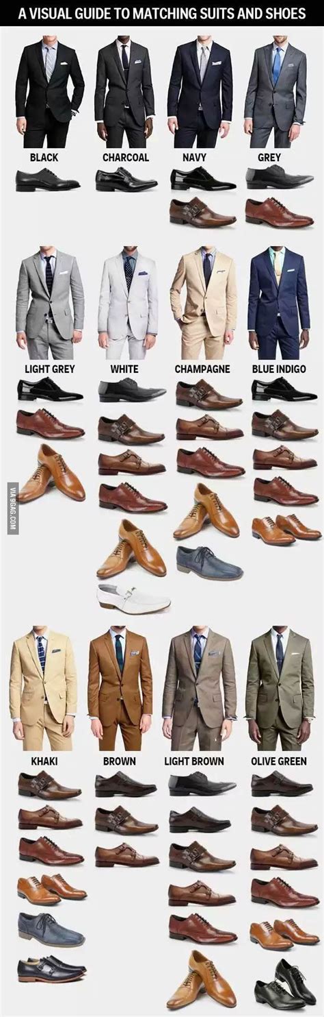 A visual guide to match suits and shoes | Mens outfits, Mens fashion ...