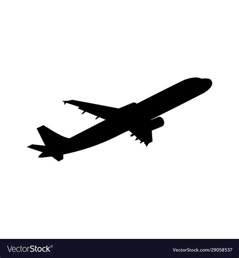 Airplane icon black icon Royalty Free Vector Image