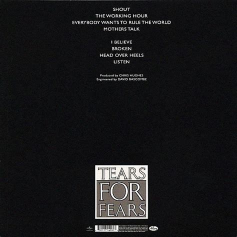 Tears For Fears Songs From The Big Chair Vinyl LP