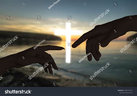 Jesus Christ Giving Helping Hand Human Stock Photo 1983174374 ...