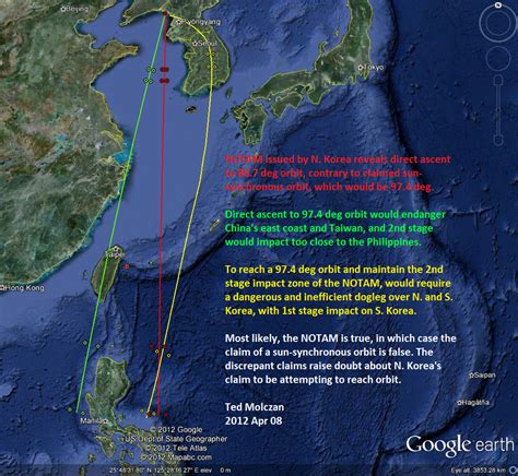 Where is North Korea's satellite heading?