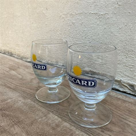 2 French Ricard Anisette Pastis Glasses With Sunburst Motif | Etsy