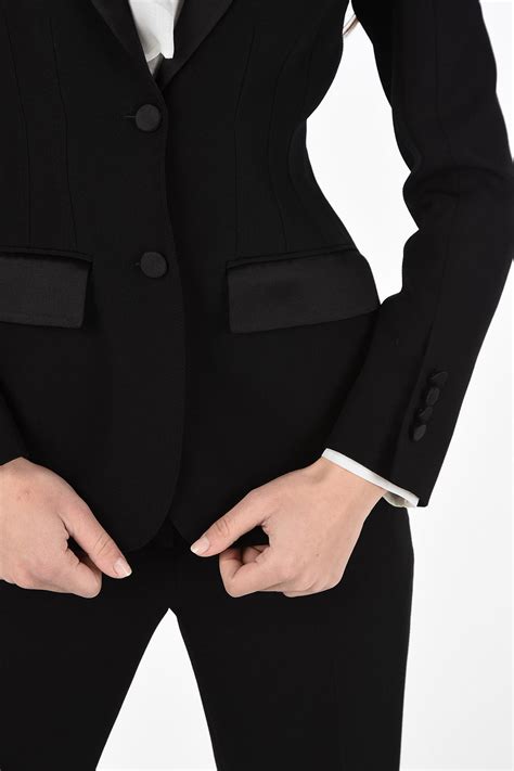 Burberry Lined Notch Lapel Blazer with Flap Pockets women - Glamood Outlet