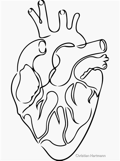 "Heart Line Art - Minimalist" Sticker for Sale by Zcared | Redbubble