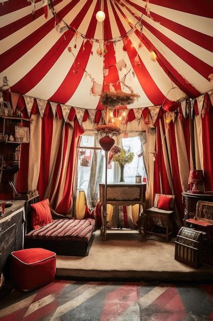 Vintage circus tent with oldfashioned decorations created with ...