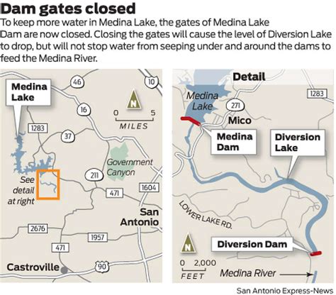 Medina Lake dam gates shut in effort to keep some water - San Antonio ...