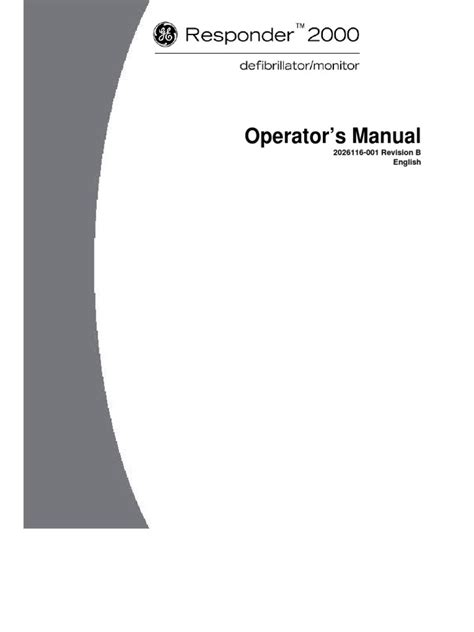 GE Responder 2000 - User Manual | PDF | Artificial Cardiac Pacemaker ...