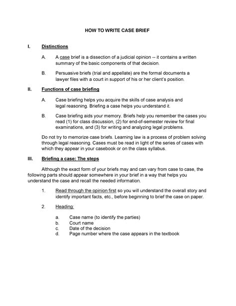 Research Brief Template Word