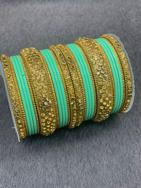 Indian bangle set with different color bangles Bridal bangles | Etsy