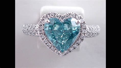2.35 ctw Heart Shaped Blue Diamond Engagement Ring - BigDiamondsUSA - YouTube