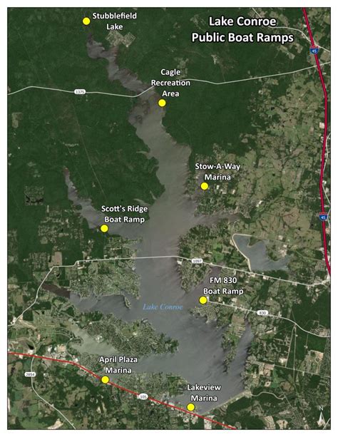 Public Boat Ramps on Lake Conroe - San Jacinto River Authority