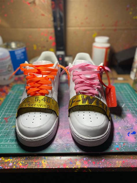 Off White Af1 Af1 Air Force 1 Sneakers Shoes Af1 Customs | Etsy