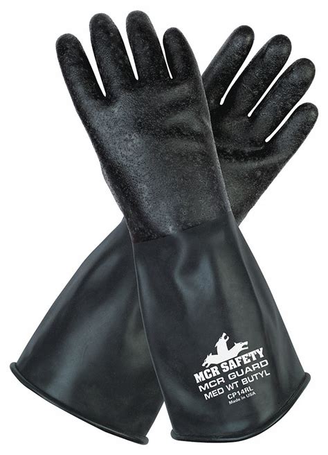 14 mil Glove Thick, 14 in Glove Lg, Chemical Resistant Gloves - 48GH56 ...