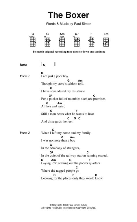 Guitar Chords The Boxer