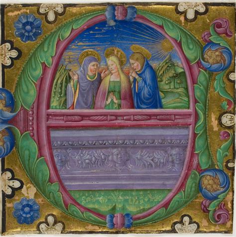 The Three Marys at the Tomb in a Historiated Initial "E" from a ...