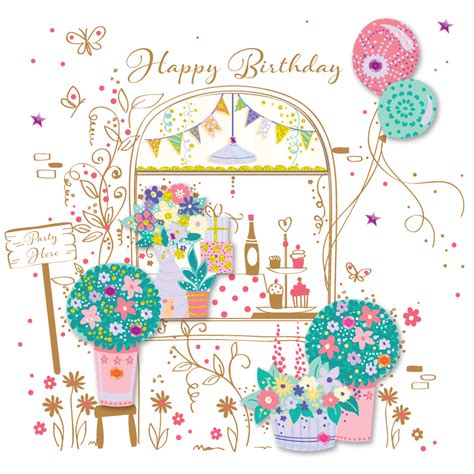 Party Here Pretty Happy Birthday Greeting Card | Cards