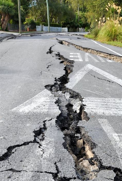 Cracks in a Road Caused by an Earthquake Stock Image - Image of exterior, christchurch: 29719763