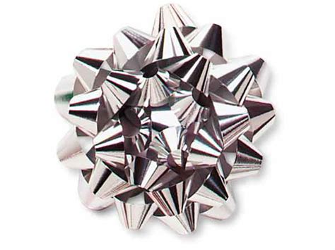 4" Metallic Silver Confetti Gift Bows, 48 Pack | Nashville Wraps