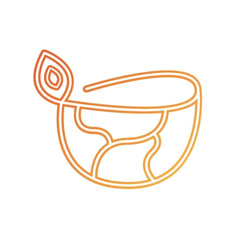 Premium Vector | Orange bowl with a leaf on it